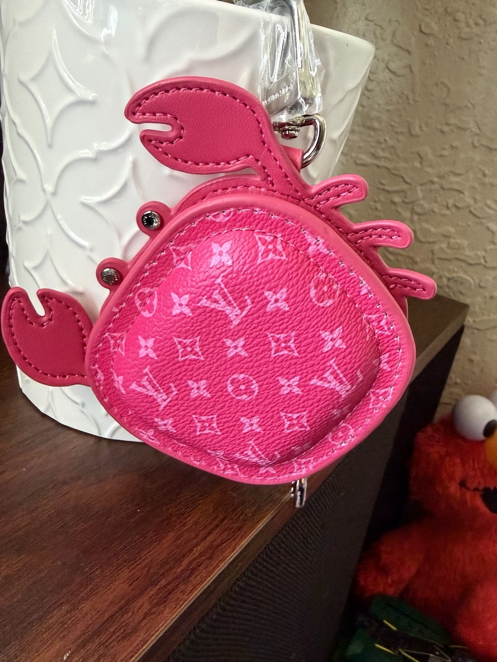 Keychain  Pink Crab Coin Pouch